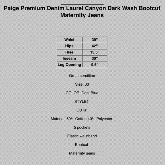 Paige Premium Denim Maternity Jeans Size 33 x 30 - Picture 6 of 6